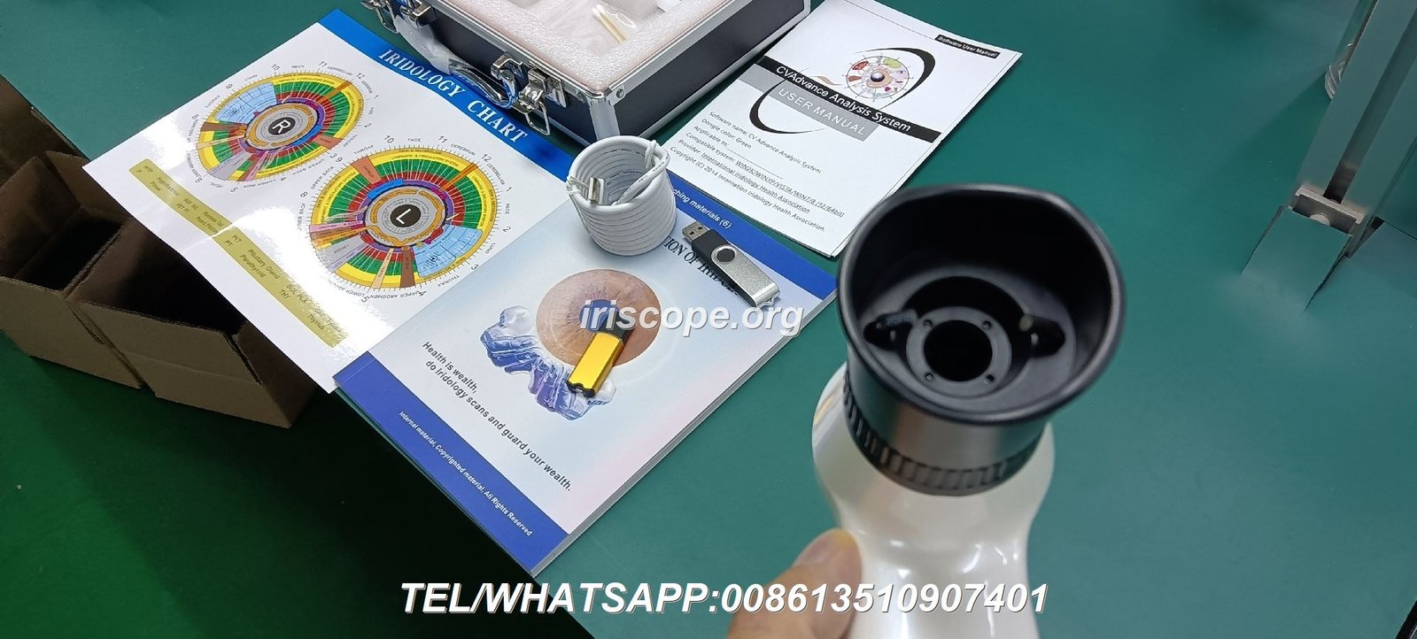 Proceso de captura de imagen iris con iriscopio digital de 12 megapixeles