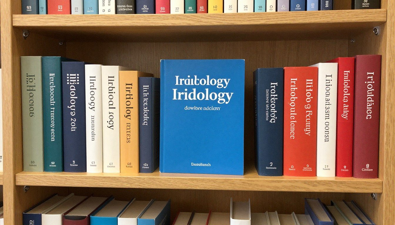 Biblioteca profesional con los 30 libros de iridología más importantes ordenados