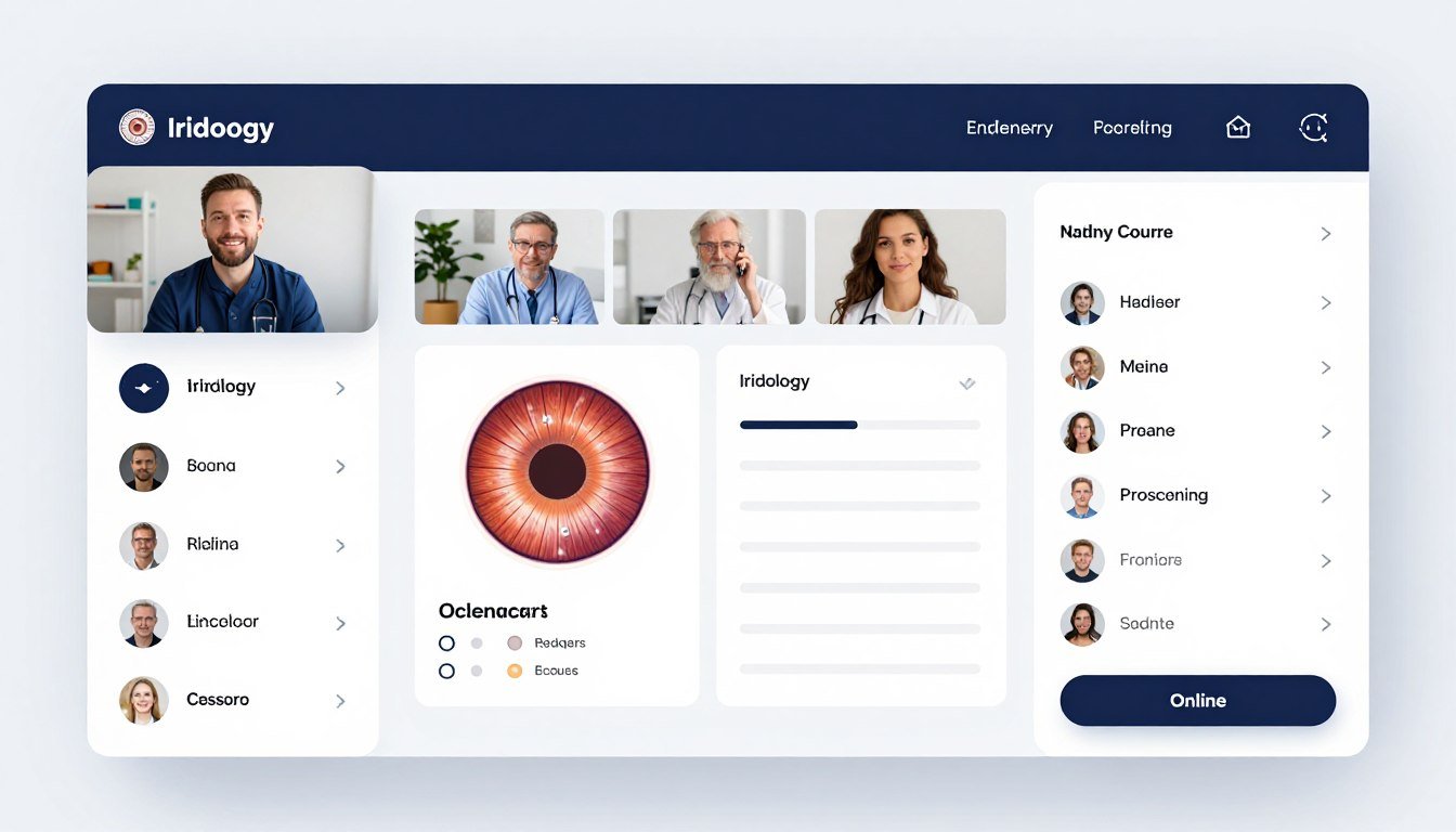 Campus virtual de escuela de iridología con contenido online