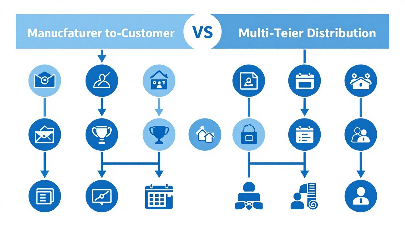 Diagrama de cadena de suministro directa de fabricante a cliente