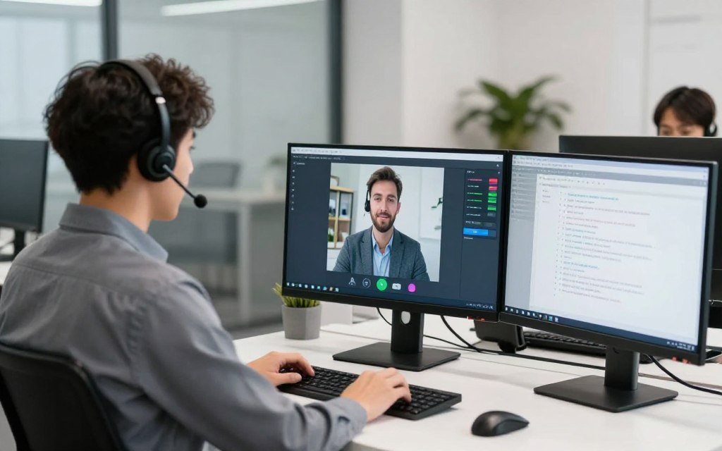 Equipo de soporte técnico MAIKONG asistiendo a cliente por videollamada