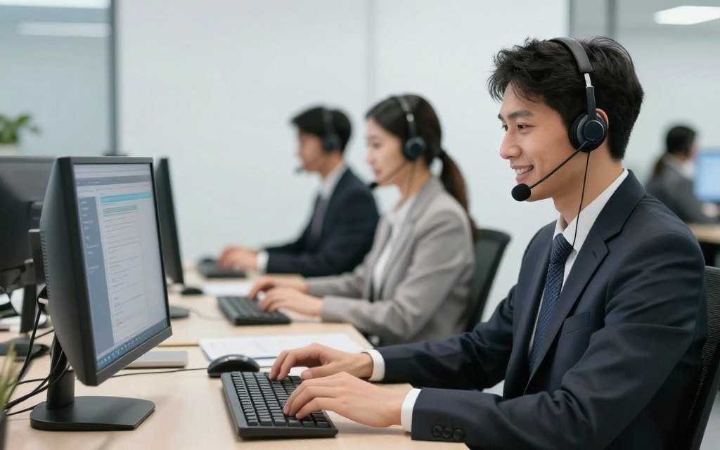 Equipo de soporte técnico MAIKONG asistiendo a clientes internacionales