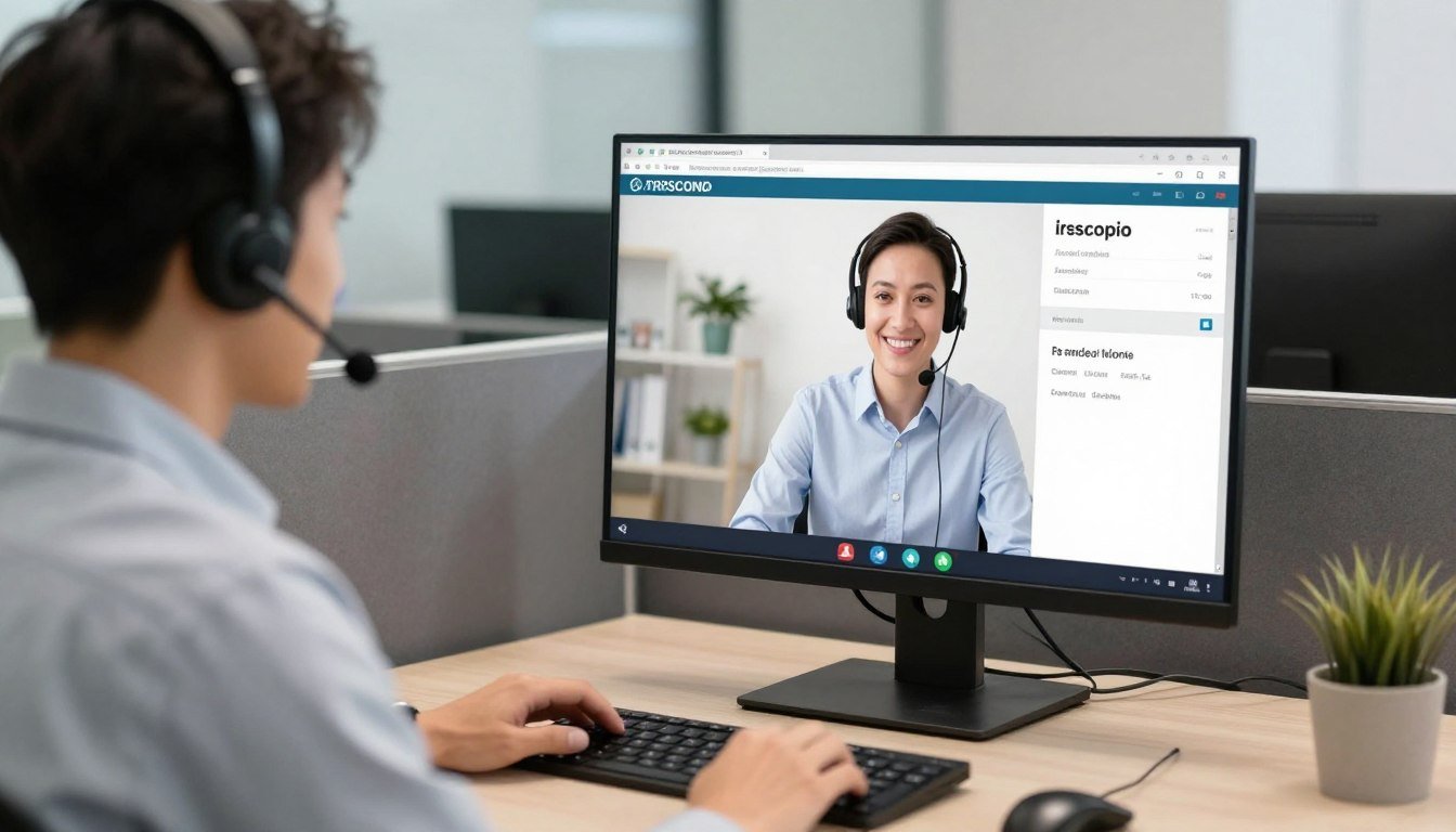 Equipo de soporte técnico MAIKONG ayudando a cliente remotamente por videoconferencia