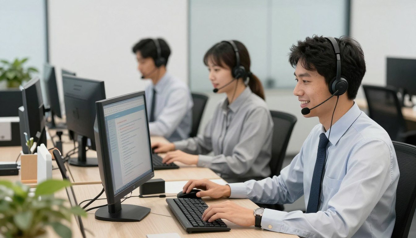 Equipo de soporte técnico MAIKONG proporcionando asistencia en español