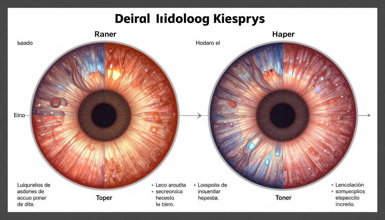Iridologia mapa MAIKONG análisis zonas iris órganos