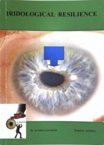 Colección completa de Libros de Iridología profesionales sobre mesa con iriscopio digital