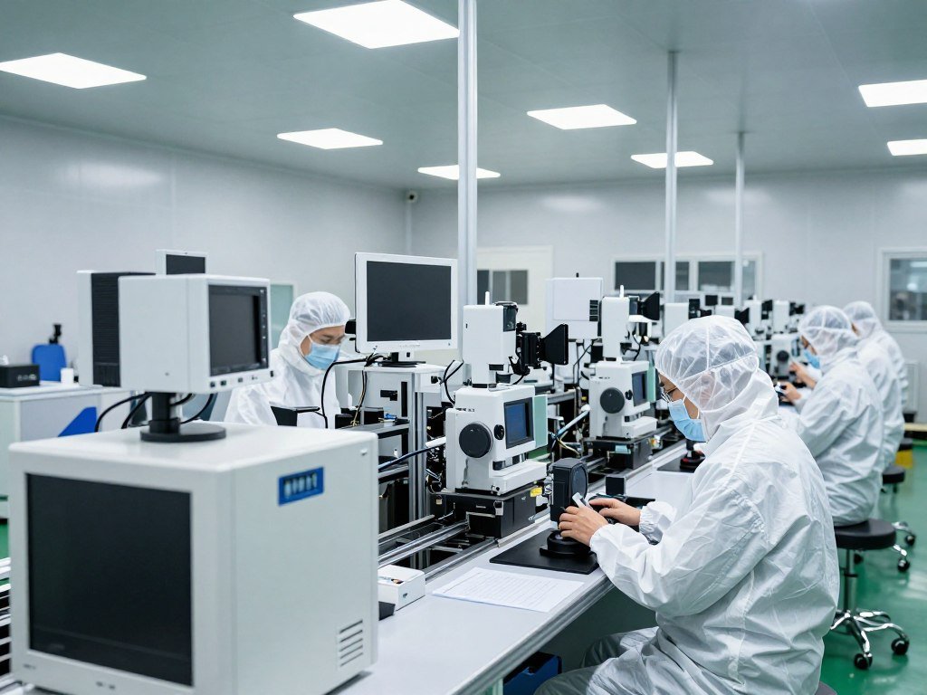 MAIKONG manufacturing facility producing professional iridology cameras