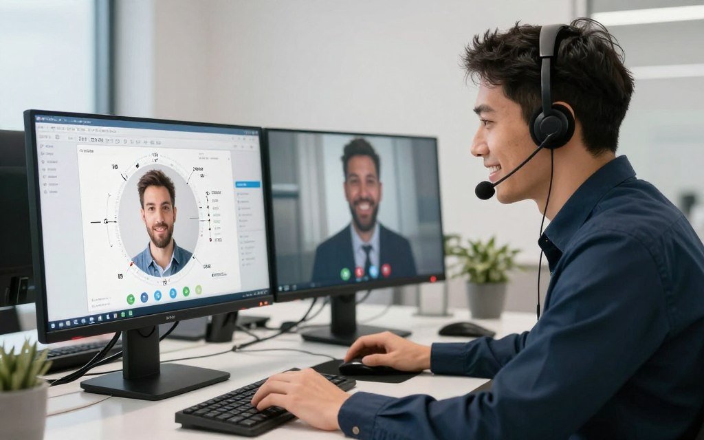 MAIKONG technical support team assisting customer via video call
