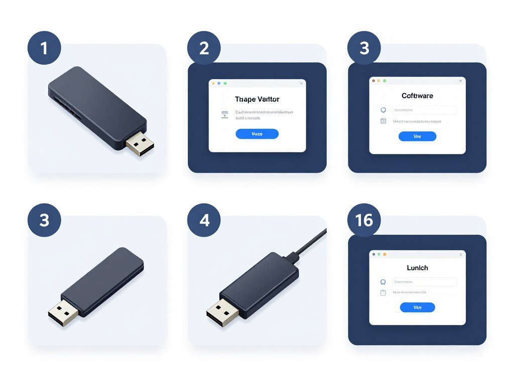 Proceso de instalación paso a paso del Maikong iridology camera con USB dongle