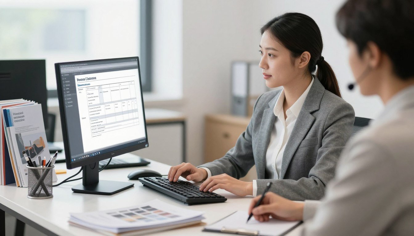 Representante de MAIKONG preparando cotización personalizada para cliente