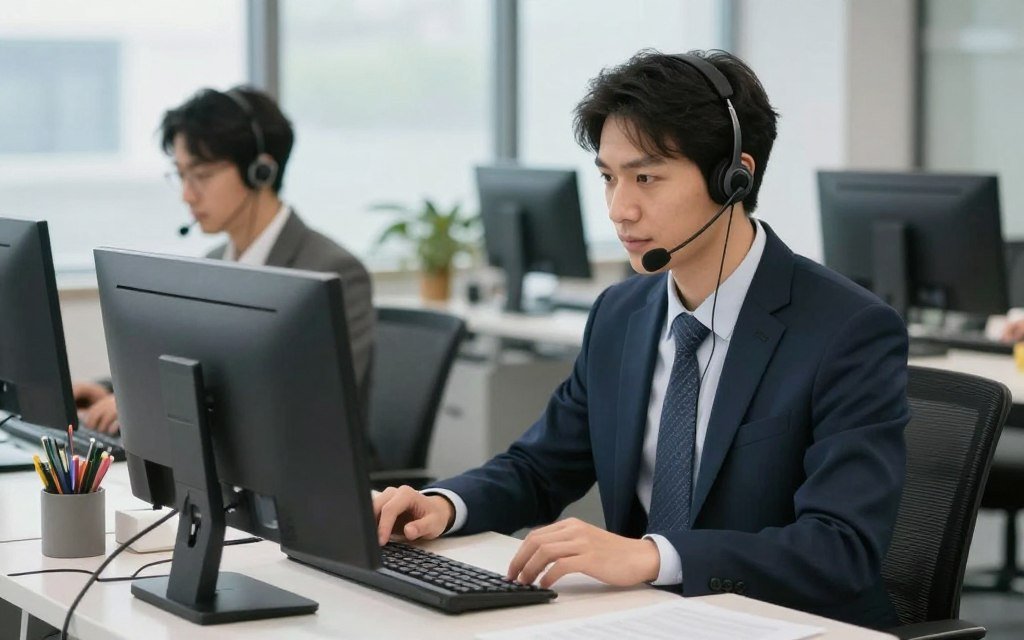 Representante de MAIKONG revisando consultas de clientes y preparando respuestas