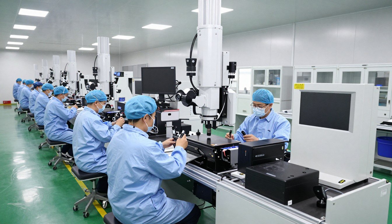 fábrica MAIKONG Shenzhen línea producción iriscopios fábrica MAIKONG Shenzhen línea producción iriscopios