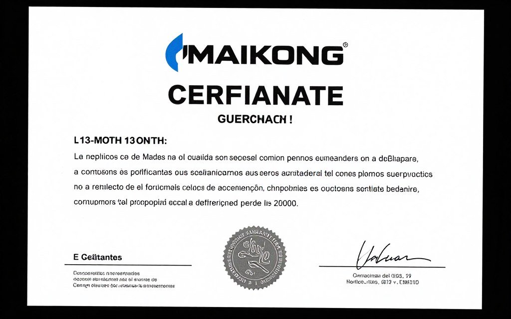 Certificado de garantía MAIKONG para iriscope profesional