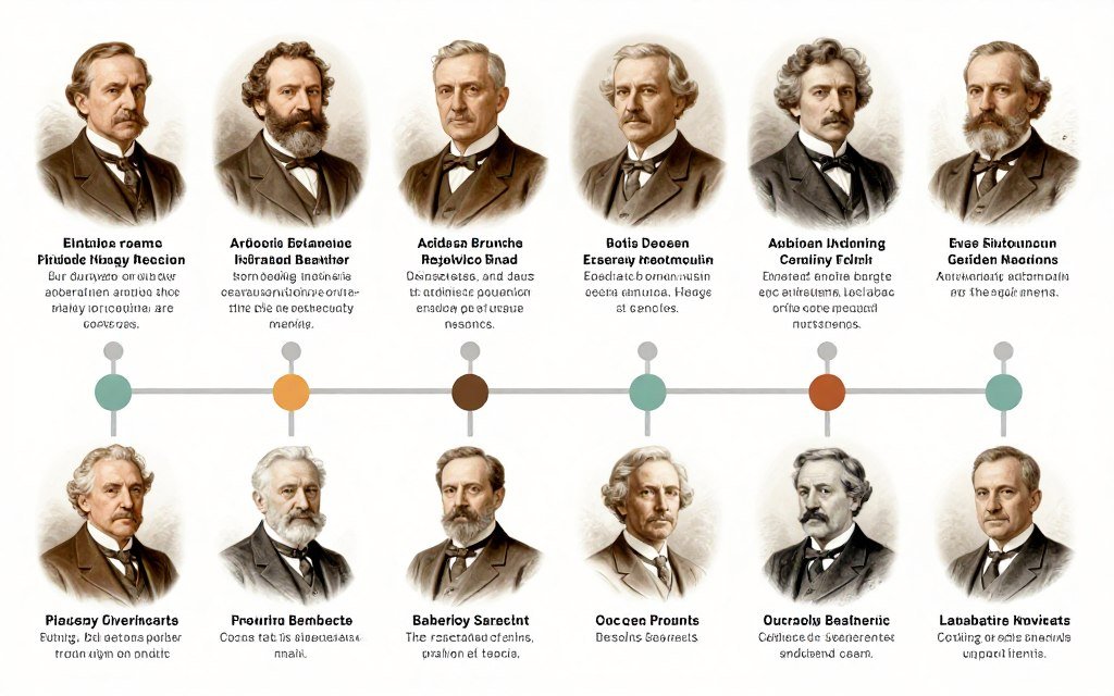 Collage histórico de pioneros en iridología con sus contribuciones principales