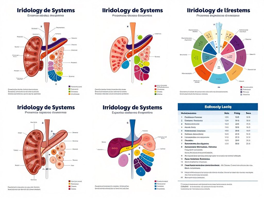 Comparacion visual de diferentes sistemas de mapas iridologicos