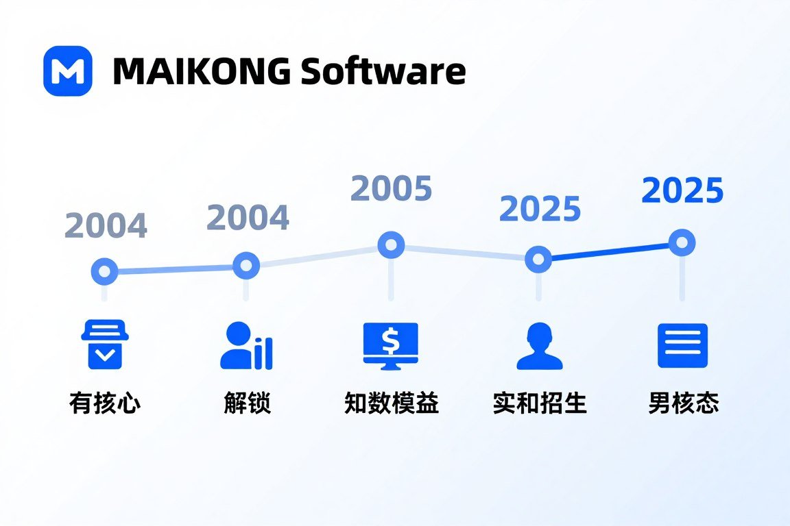 Línea temporal del desarrollo del software MAIKONG desde 2004