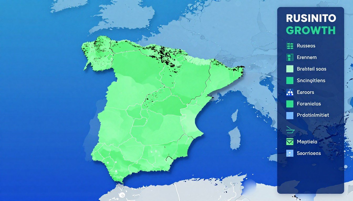 Mapa de España mostrando oportunidades de distribución de iriscope profesional MAIKONG por regiones