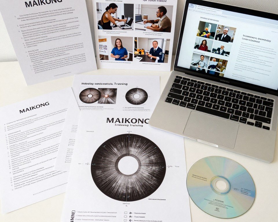 Materiales de formación en iridología MAIKONG incluyendo manuales y software