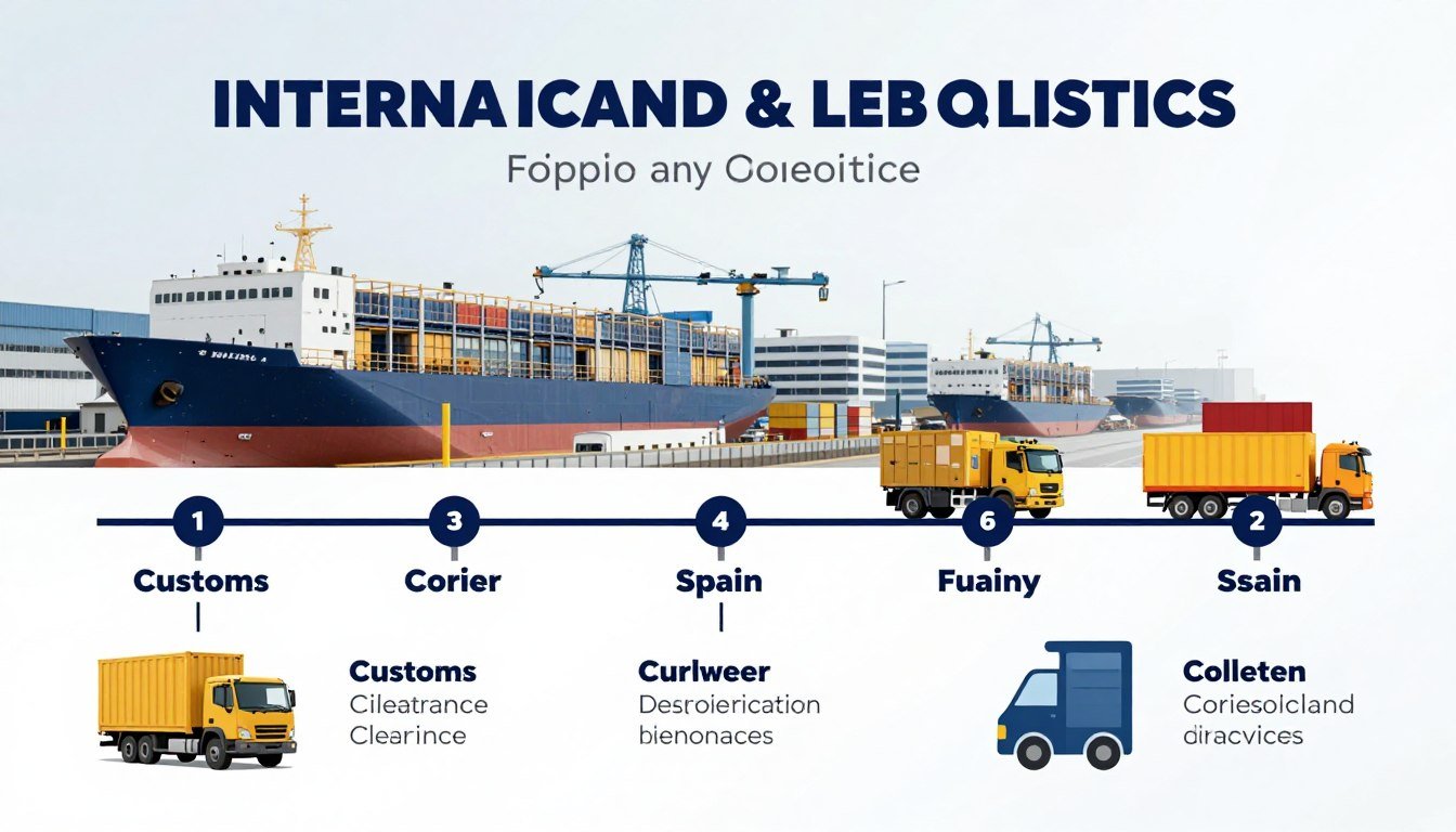 Proceso logístico de envío internacional de iriscope MAIKONG desde fábrica en China a España