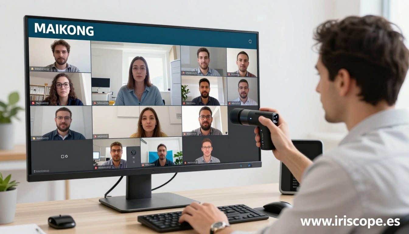 Sesión de formación online para distribuidores de MAIKONG sobre uso del iriscopio