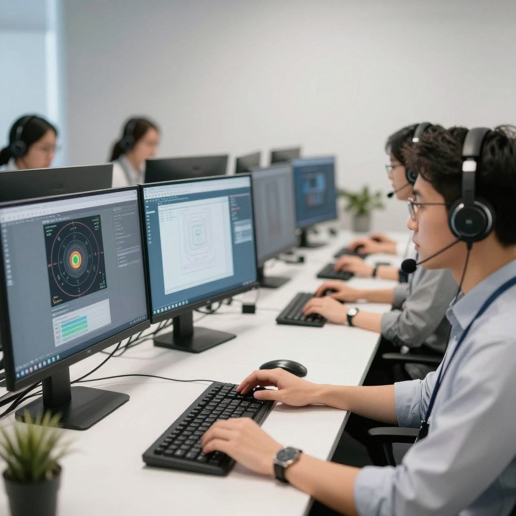 technical support team at work