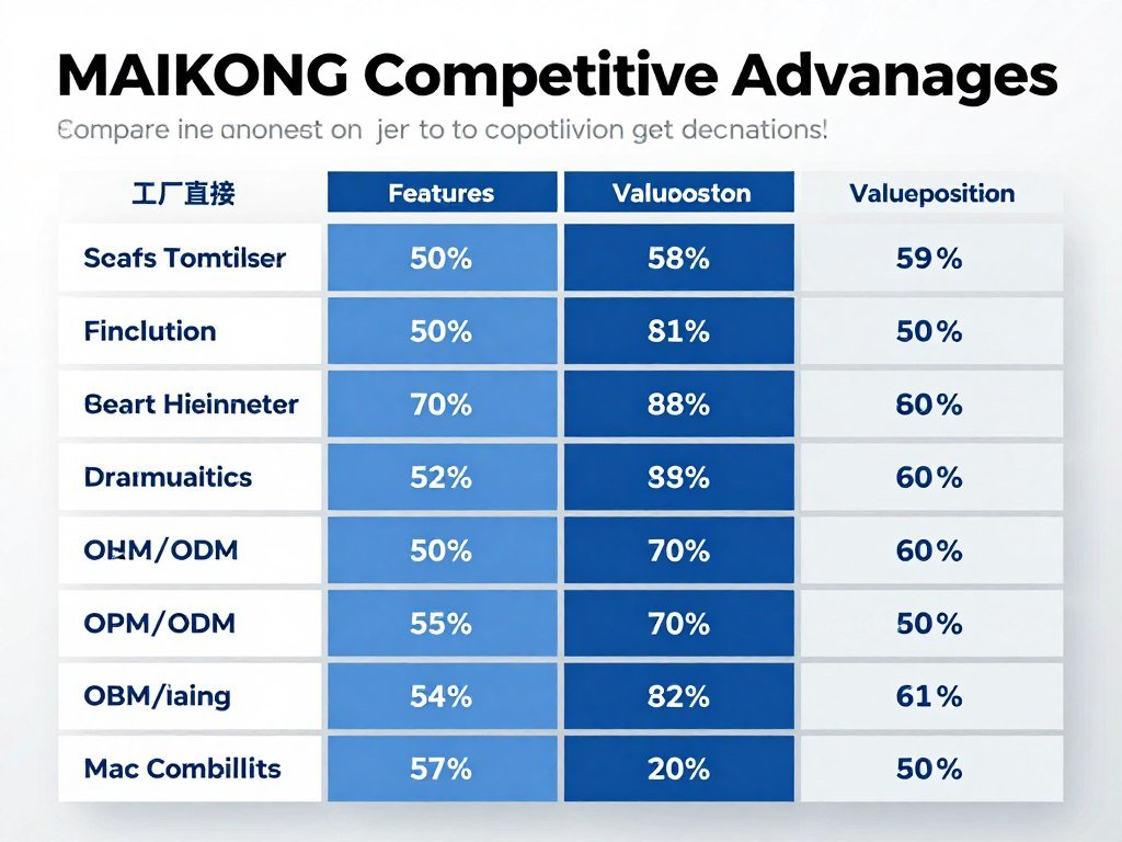 Infografía comparativa mostrando ventajas del sistema MAIKONG vs competidores