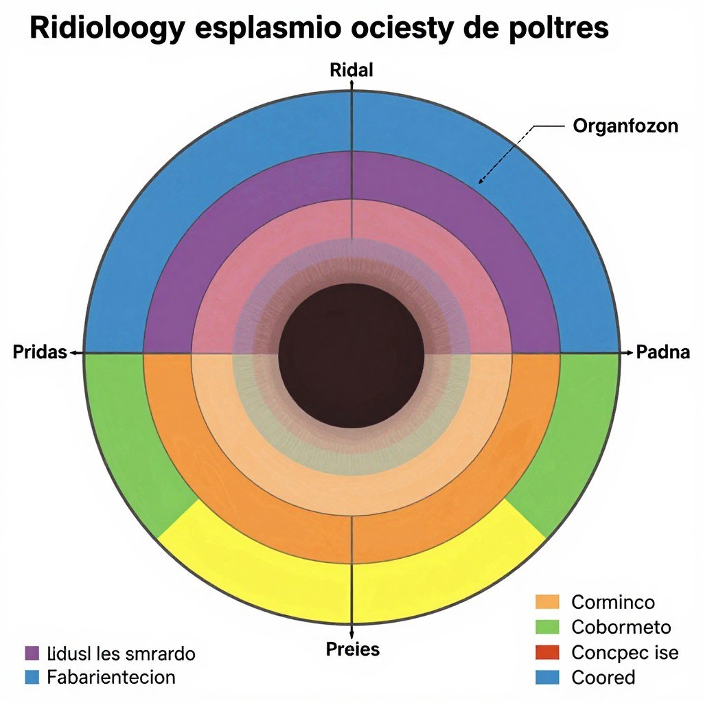 Mapa iridológico completo con división de zonas y órganos correspondientes