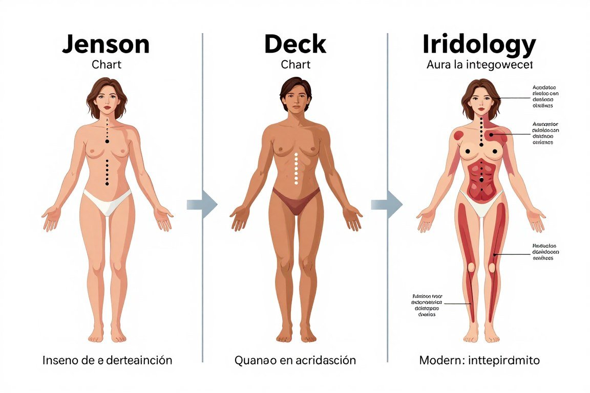 Comparación entre los principales tipos de mapas iridológicos Jensen, Deck y modernos