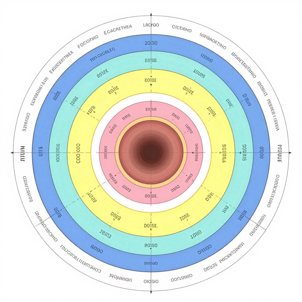 Diagrama de los anillos concéntricos de la carta iridológica con sus significados