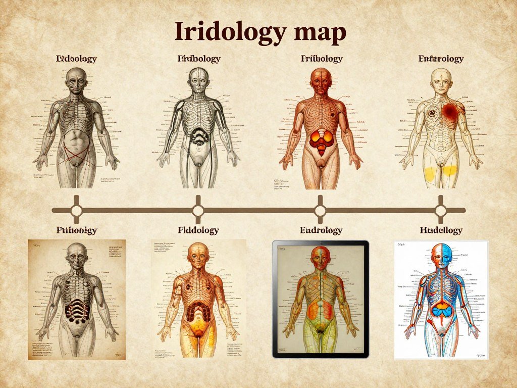 Evolución histórica de los mapas de iridología desde el siglo XIX hasta la actualidad