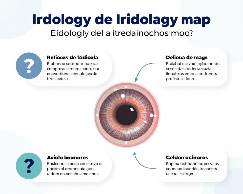 Infografía respondiendo las preguntas más frecuentes sobre mapas de iridología
