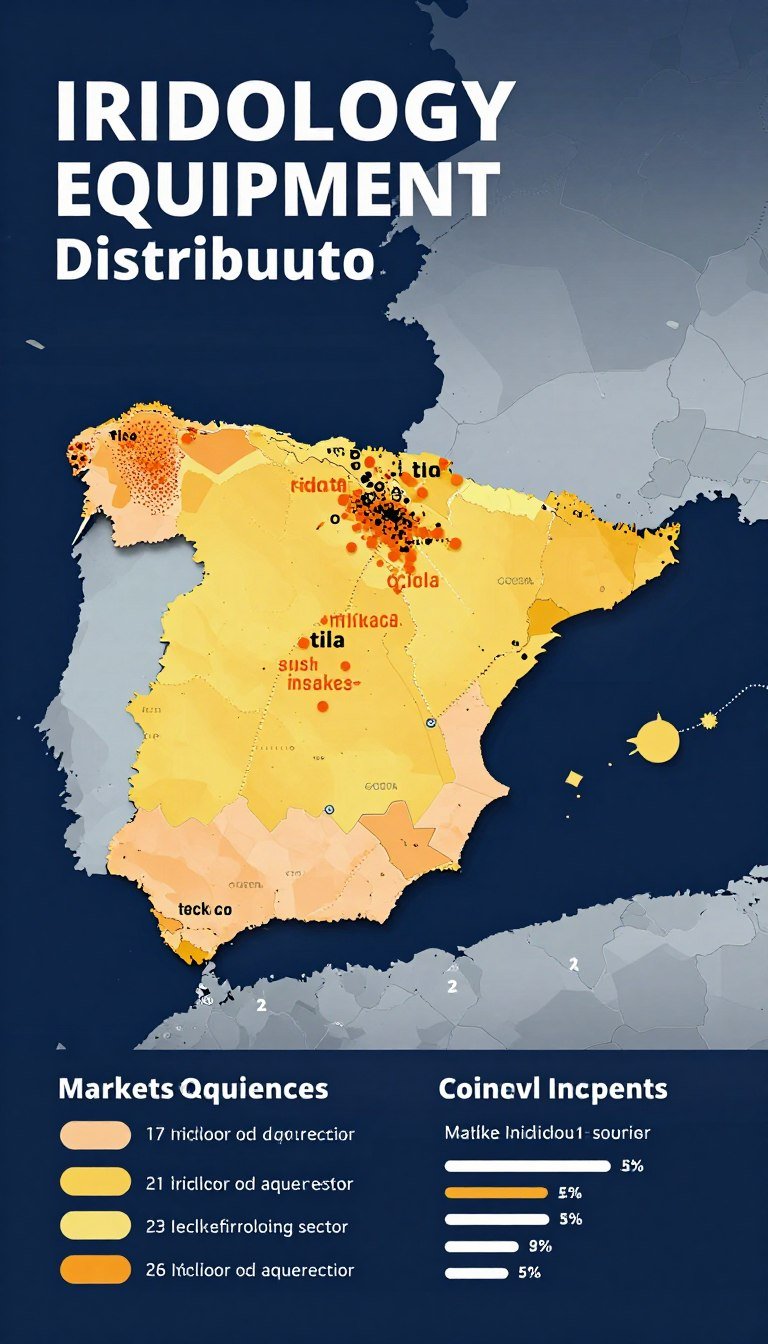 Mapa de España destacando oportunidades de mercado para distribuidores de iridología