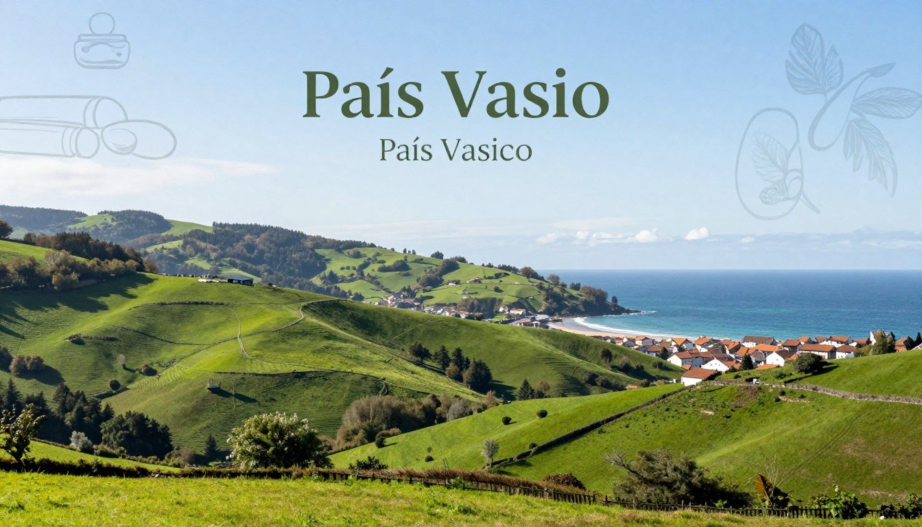 Vista panorámica del País Vasco con enfoque en salud natural y bienestar Vista panorámica del País Vasco con enfoque en salud natural y bienestar